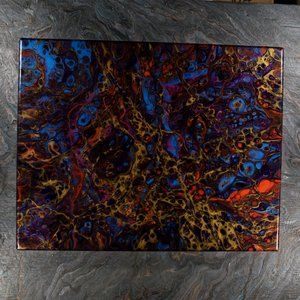 Acrylic Pour Painting 11x14 Clear coated